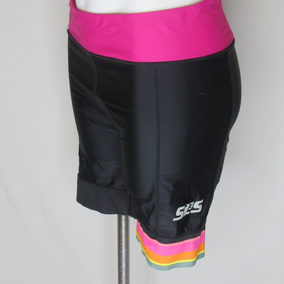 SL3s Black Pink Cycling Triathalon Shorts Women's XL Xlarge - Picture 2 of 7